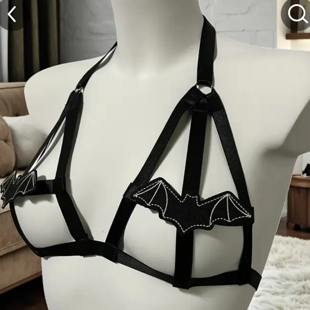 Black Bat Harness Bra - Picture 2 of 5